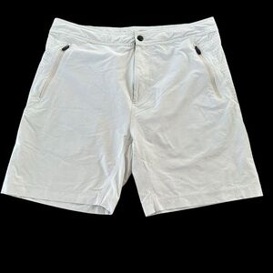 Mack Weldon size Large Tan Nylon Performance Shorts‎ 8” Inseam Activewear Beige